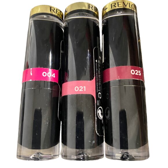 Lot of 3 NEW REVLON Super Lustrous Glass Shine Lipstick 004 021 025 - Picture 2 of 9